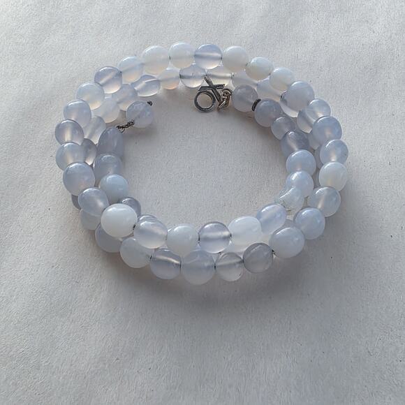 Jay King Blue chalcedony Stone Set Bracelet & Necklace 34" New Blue - Picture 10 of 12